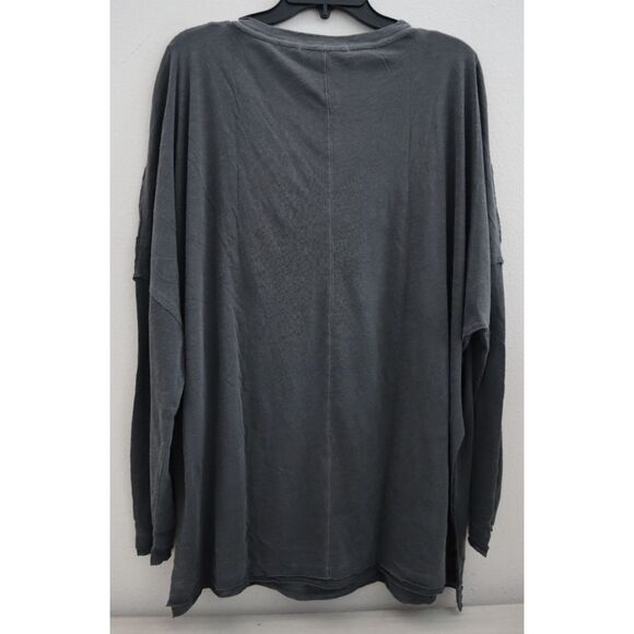 We The Free x FP OB1078864 Women's Sz L Black/Charcoal On My Mind V-Neck Shirt - Picture 2 of 9